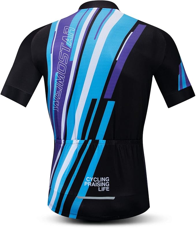 Men's Cycling Jersey Short Sleeve Bike Shirts Bicycle Jacket with Pockets