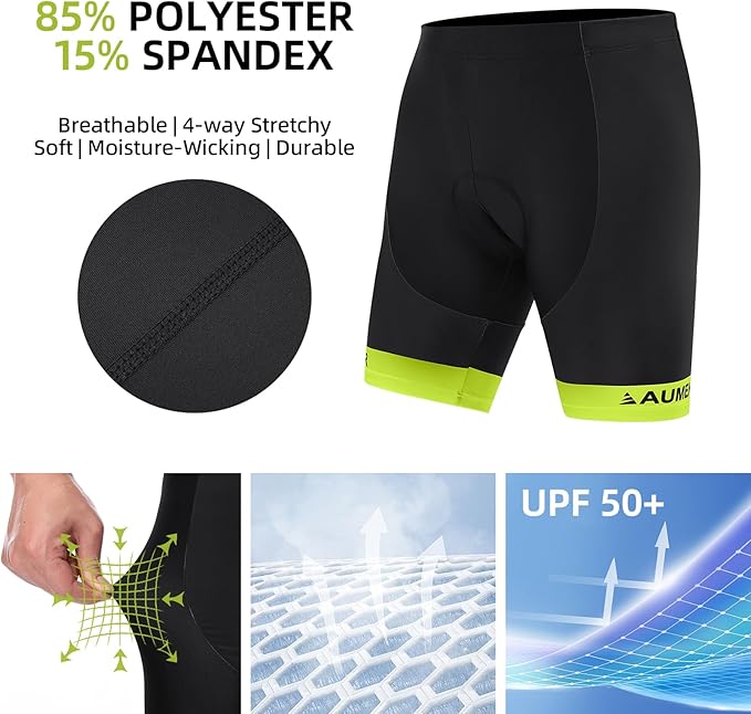 Men's Cycling Shorts, Padded Bicycle Riding Pants Bike Shorts Biking Clothes Cycle Wear Tights