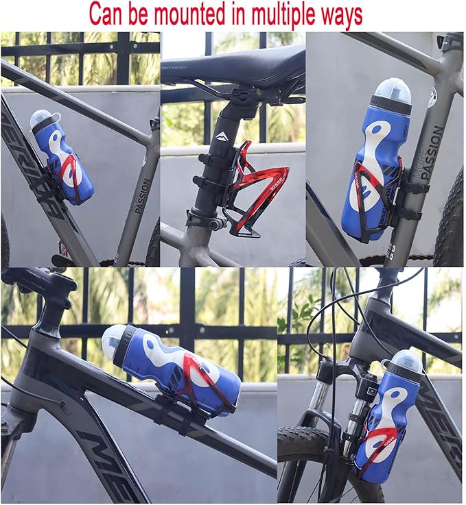 Bike Water Bottle Holder Ultra-Light Bicycle Bottle Cages with Cage Mounting Base for Road MTB Bikes