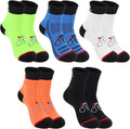 5 Pairs Mens Cycling Socks Sports Bike Socks Unisex Nylon Colorful Athletic Sock Breathable Cycling Gifts for Women