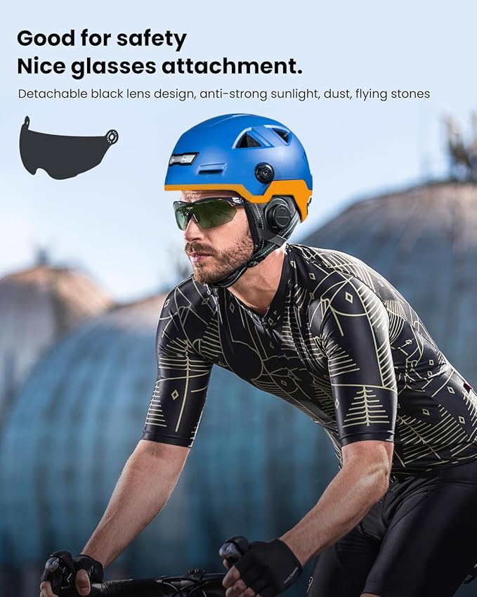 ILM Smart Adult Bike Helmet with Automatic G-Sensor Turn Signal & Brake Warning LED Light Control Road Cycling Helmet E3-12LS