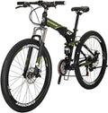 EUROBIKE YH-G7 Folding Mountain Bike 27.5 Inches Wheels 21 Speed Full Suspension Dual Disc Brakes Foldable Frame Bicycle for Men