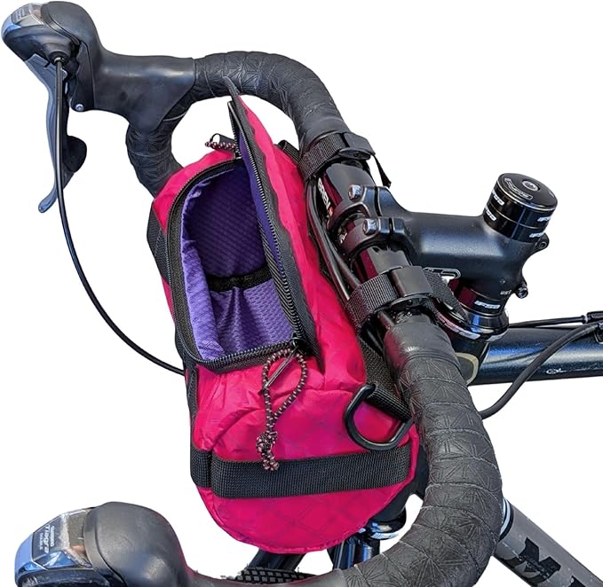 Handlebar Bag (Punk Princess) | 2 Liter Capacity | Spacious Bike Bag w/ 2 Extra Long Buckle Straps & 1 Hook-and-Loop Strap | Water Resistant Front Basket | Bike Accessories | Made in USA