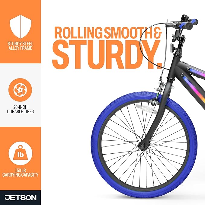 Jetson Light Rider Kids’ Light-up Unisex Bike, LED Light-up Frame, 3 Different Light Modes