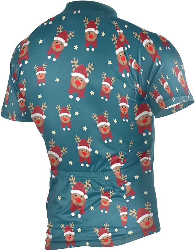 Men's Cycling Bike Jersey Short Sleeve Moisture Wicking, Breathable, Quick Dry Biking Shirt with 3 Rear Pockets