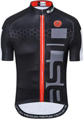 Cycling Jersey Men USA Summer Bike Short Sleeve 3-Pockets Breathable Quick-Dry Shirt S-3XL