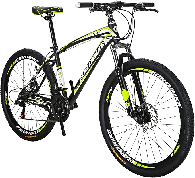 EUROBIKE Mountain Bike,21 Speed with Suspension Fork, 27.5 inch Hardtail Mountain Bike for Youth/Men Womens Bike Disc Brakes Bicycle for Adults…