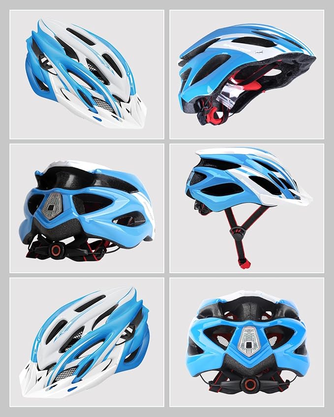 Basecamp Bike Helmet for Women Men with LED Safety Light Removable Sun Visor Lightweight Bicycle Helmet Adjustable Breathable Mountain & Road Cycling Helmets for Adult