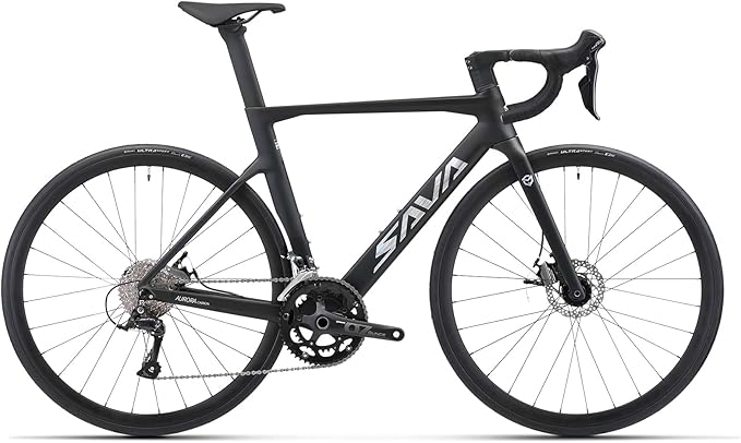 SAVADECK Carbon Disc Road Bike, Integrated Design Racing Bicycle Carbon Frame Carbon Fork with Shimano SORA R3000 Derailleur System 18 Speed Disc Brake Road Bike for Men or Women.