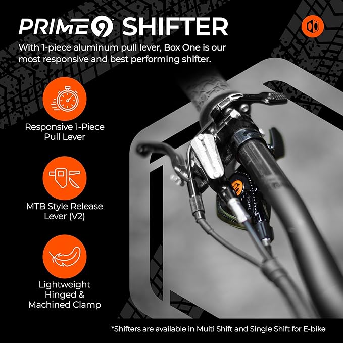 Box One/Two Prime 9 X-Wide 11-50T Range Multi Shift Drivetrain Cycling Groupset Shifter Rear Derailleur Bike Cassette Chain Shift Cable & Housing Kit