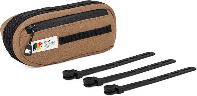 Waxed Canvas Frame Bag – Waterproof Zippers, Dual Storage Compartments, Adjustable Straps – Fits All Frame Sizes, Perfect for Cycling, Commuting, and Adventure Rides (Brown)