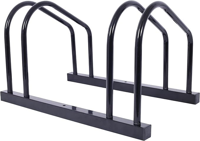 ZeHuoGe Bikes Floor Stand, Bike Parking Rack Garage Bike Storage Stand Indoor/Outdoor 22-28" Wheel Stand, Max Tire Width 2.15" (Black, 2 Bikes)