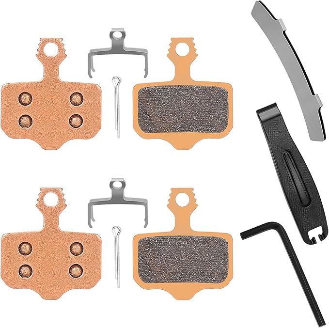 2 Pairs Sintered Metal Ebike Bike Brake Pads,Compatible with Sram Brake Pads Avid Elixir E1 E3 E5 E7 E9 ER CR XO XX DB1 DB3 DB5, Scooter MTB Disc Brake Pads Compatible with Nutt Brake Pads with Tools