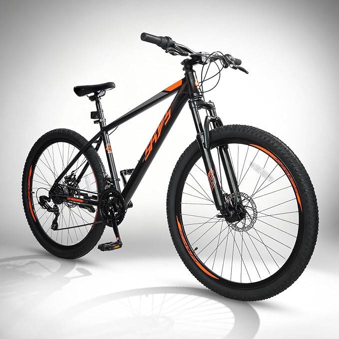 Convend 24/26/27.5" Mountain Bike for Adults, 21-Speed Twist Shifters, Lockout Suspension Fork, Dual Disc Brakes, High-Carbon Steel Frame, All-Terrain Tires, 85% Pre-Assembled