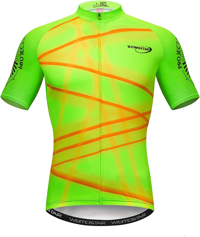 Weimostar Men's Cycling Jersey Short Sleeve Bike Clothing Multicolored Diamond