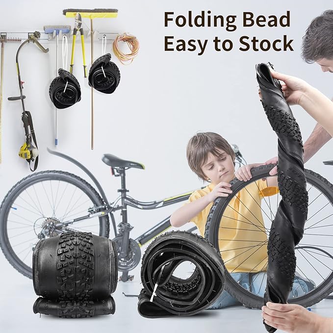 SIMEIQI Bike Tires 26x1.95 Inch Bike Tire for Mountain Foldable Replacement Bicycle Tire