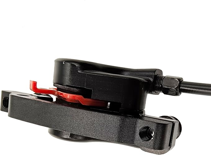 Mountain Bike Hydraulic Brake and Lever - Left Front 850mm Adapter Aluminum Alloy Hydraulic Bike Brakes, is/PM Adapter, Resin Pads, Black (is/PM)