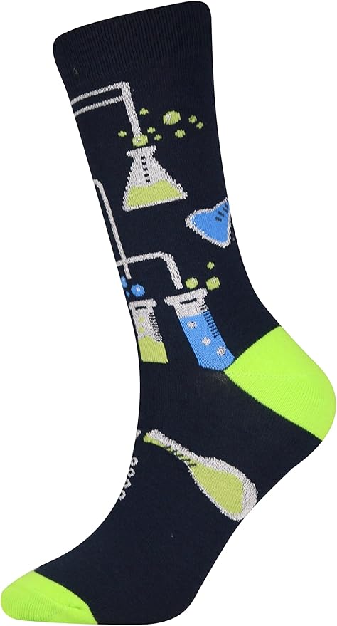 Cansok Men's 2/4 Packs Fun Crazy Novelty Dress Crew Socks