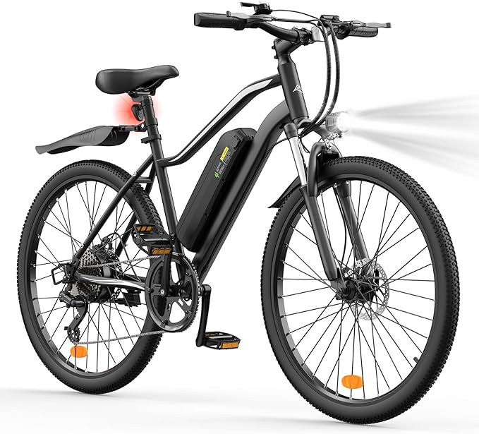 Electric Bike, 750W Peak Motor, 60+ Miles & 20MPH, 26'' Tires E-Bikes, Shock Absorber, Commuting Electric Bike for Adults