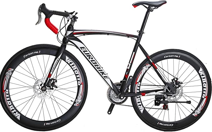 EUROBIKE Road Bike,700C Wheels 21 Speed Disc Brakes,Mens or Womens Bicycle,54cm/49cm Frame