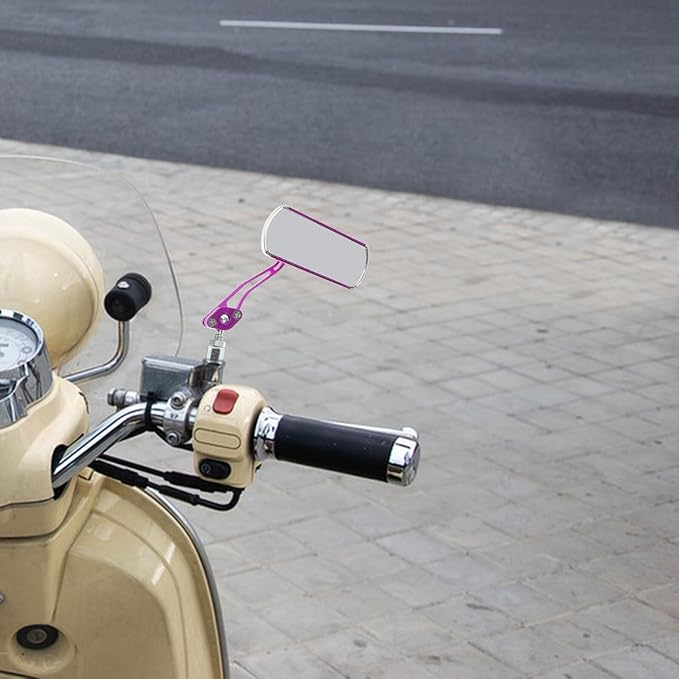 2pcs Bicycle Side View Mirrors for Motorcycles and Scooters, Adjustable Purple Rearview Bike Mirrors for Handlebars, Mountain Bike and Ebike Accessories