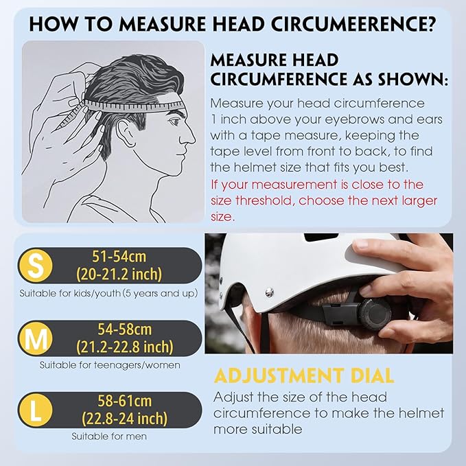 Skateboard Helmet for Adults - Adjustable Certified Safety Adults Helmet for Skateboarding Bike Bicycle Scooter Cycling Skate Skating Multisport Helmets for Women Men Boys Girls Kids Youth