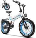 1500W Folding Electric Bike for Adults,52V 20Ah Removable Battery Ebike with 30+MPH 70 Miles Max,20" x4.0 Fat Tire E-Bike, Foldable Dual Suspension Electric Bicycle for Commute,Mountain