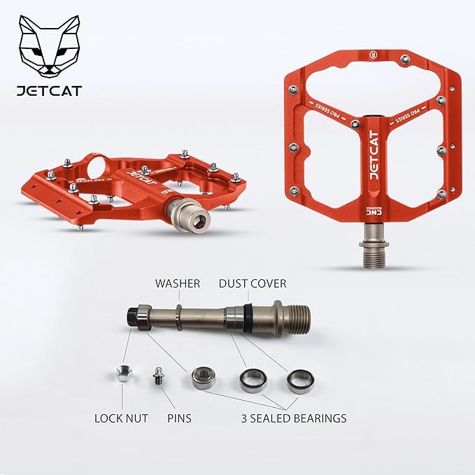 Mountain Bike Pedals Flat - MTB Pedals Flat, Bicycle Pedals, Road Bike Pedals, BMX Pedals, for BMX MTN Road Gravel EBike, Specialized Parts, Adults, Aluminum Metal Stamp 9/16"