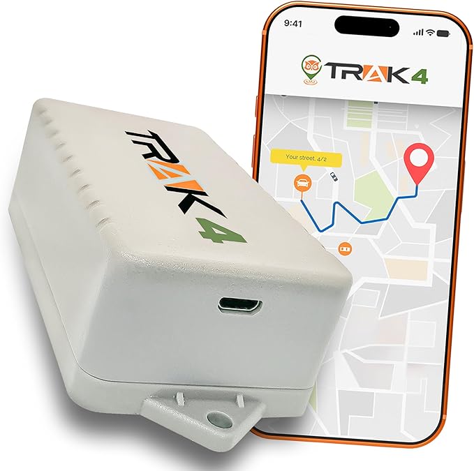 Trak-4 GPS Tracker for Vehicles, Assets, Equipment. Long Battery Life, Waterproof, Global Tracking. Low-Cost Subscription Required.