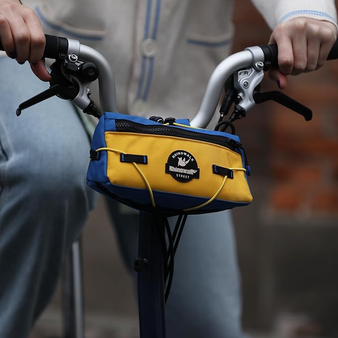 Rhinowalk Bike Handlebar Bag Urban Cycling Front Bag Bike Basket Bicycle Storage Bag for MTB Road Bike Folding Bike, Shoulder Bag, Cycling Accessories(Blue)