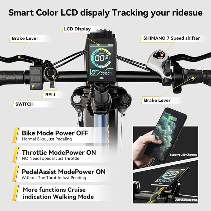 1000W Folding Electric Bike,48V 20AH Removable Battery E Bike,30+MPH,80 Miles Max Range Electric Bike for Adults,20" Fat Tire Foldable ebike,Adult Electric Bicycle for Commute Beach Snow