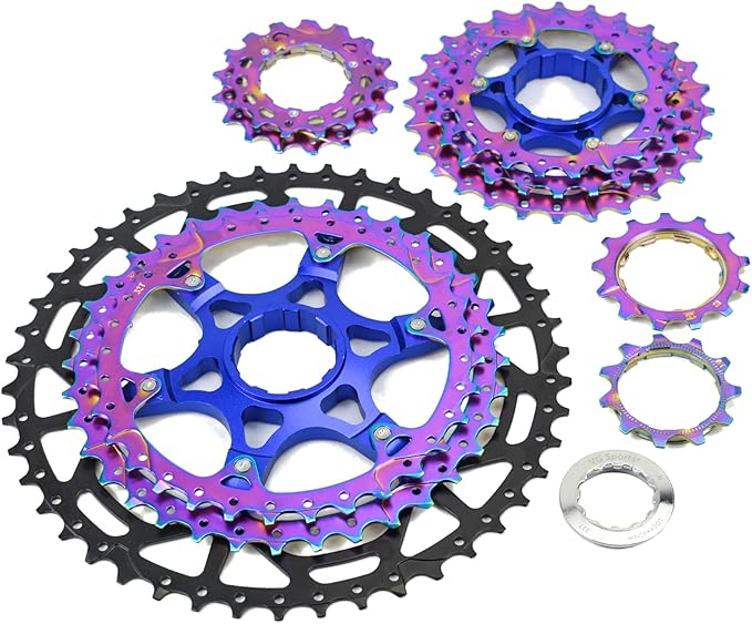 VG SPORTS 8/9/10/11/12 Speed Ultra-Light Bike Cassette for Mountain Bike 11-40T/11-42T/11-46T/11-50T/11-52T MTB Cassette Lightweight Aluminum Bracket Cassette