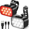 Victoper 10 LED Bike Light, 8+9 Modes USB Rechargeable Bicycle Lite, High Lumens Super Bright Bike Headlight & Taillight Set, Waterproof Safety Bike Front & Rearlight for Road, Night Riding