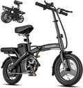 Folding Electric Bike for Adults,750W Peak Motor Mini Ebike,20mph Speed,36V 10.4ah Battery, 20-40 Miles Range,14'' Foldable Electric Bicycle for Riding Commute (Black)