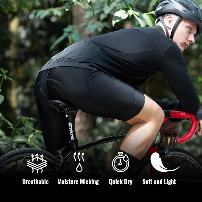 Qualidyne Men's Cycling Bike Shorts 3D Padded Biking Pants Cycle Shorts
