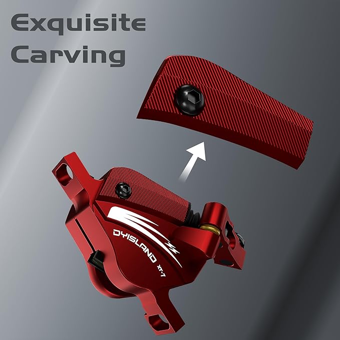 XT-7 Hydraulic Disc Brakes Calipers,Line Pulling/Cable Actuated Front & Rear Brake Calipers for MTB/Mountain Bike/E-Bike.
