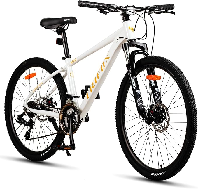 TRIFOX 26 Inch Aluminum Mountain Bike with Shimano 21-Speed,Aircraft-Grade Aluminum Frame,Dual Disc Brakes,15/17 Inch Internal Cable Routing Frame for Men Women Boys Girls