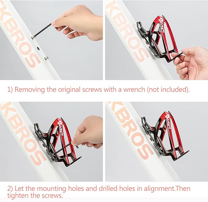 Bike Bottle Holder with BPA-Free 25oz Bike Bottle - Ultralight Plastic Cage for MTB & Roadvehicles