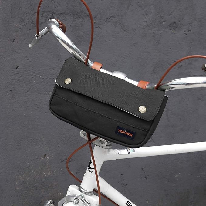 TOURBON Bike Handlebar Bags, Bike Bags, Waterproof Canvas