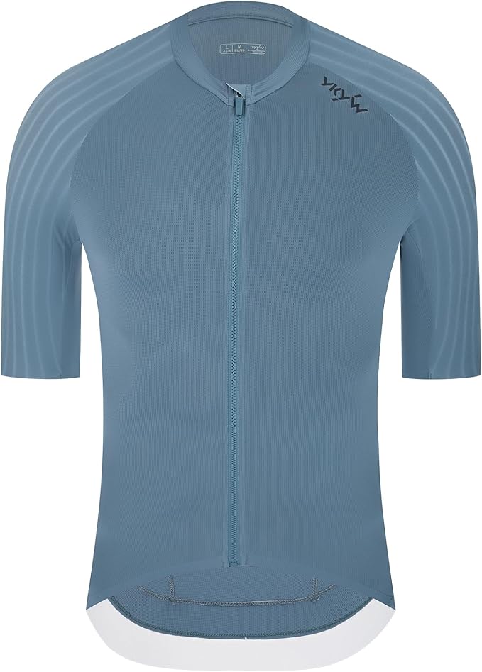 YKYWBIKE Cycling Jersey Men Aero Race Fit, Road Bike Jersey Short Sleeved Moisture Wicking, Breathable,Zip Pocket,UPF50＋