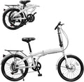 20 Inch Folding Bike 7 Speed Foldable Bicycle for Adults, Height Adjustable Folding Bike High Carbon Steel City Bicycle 25.6-33.8in, Adult Foldable Bicycle for Men & Women | US Stock