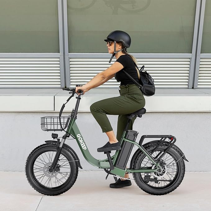 Electric Bike for Adults 20" Fat Tire1300W Peak Motor 52V 13AH Removable Battery Max Range 35 Miles,28MPH,Folding EBike with Shimano 7 Speed and Adjustable Seat
