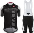 Coconut Ropamo CR Men's Cycling Jersey Set Road Bike Jersey Zipper Pocket Bib Shorts with 4D Padded Cycling Clothing Set
