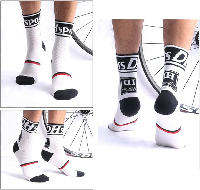 Libar Men's Cycling Socks Unisex Breathable Sports Running Trekking Athletic Basketball Socks