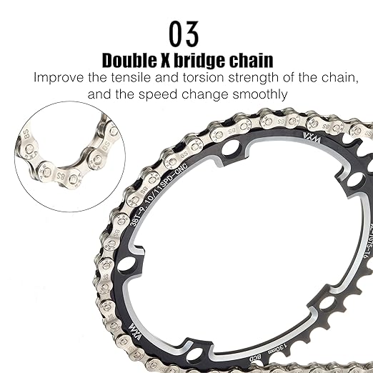 VXM Bike Chain 1/2" x 3/32" 116 Links 6/7/8 Speed, MTB/MTB/Road, 4000 lbs, Steel
