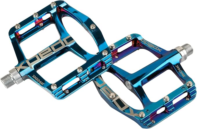 Xpedo Spry Flat Bicycling Pedals | Magnesium Body, 11mm Low-Profile, 106x100mm Platform, 28 Steel Replaceable Pins | MTB Trail/Enduro