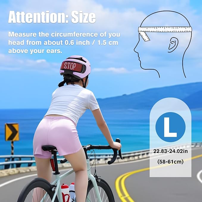 Smart Bike Helmet with Light: Bicycle Helmets for Adult Teens for Mountain & Road Cycling Electric Scooter Skateboard Skating