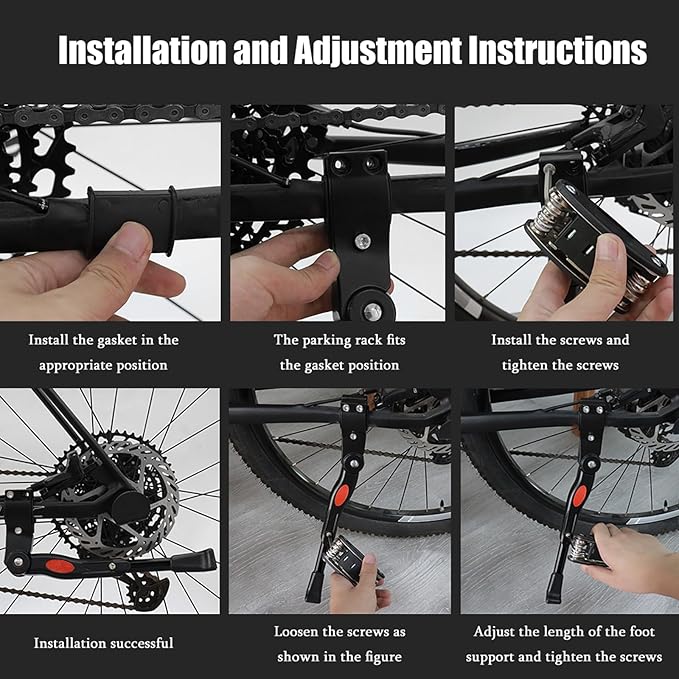 Bike Kickstand for Raleigh Cadent, Adjustable Bicycle Kickstand Rear Mount, Aluminum Rear Side Bicycle Stand for Mountain, Road, City Bikes