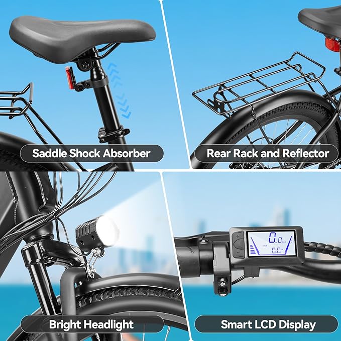 ZNH Electric Bike for Adults, 1000W Peak Motor 28MPH Mountain Ebike, 48V 13Ah Removable Battery Up to 65 Miles, 26" Electric Bicycle with 21-Speed Gear & Front Suspension, UL 2849 Certified