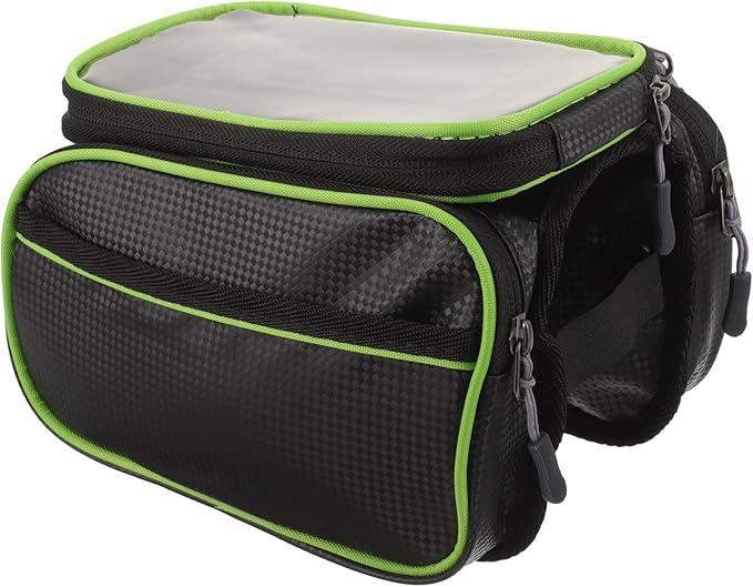 BESPORTBLE Bike Frame Bag and Handlebar Pouch Waterproof Pu Material Large Capacity 6.2-inch Bike Top Tube Storage Bag for Cycling Accessories